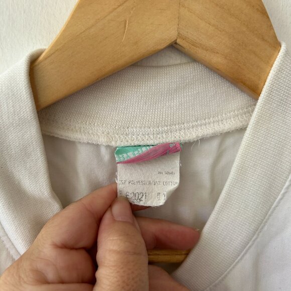 Elan VTG Nursing Uniform Dress Womens Large White Pockets Elastic Waist Buttons - Picture 4 of 6